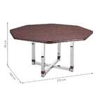 Mesa De Jantar Octagonal Veneza I Cromada Ameixa Negra E Taba