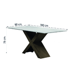 Mesa De Jantar Off White Dubai 6 Cadeiras Castanho / Cacau
