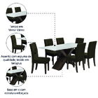 Mesa De Jantar Off White Dubai 6 Cadeiras Castanho / Cacau