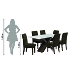 Mesa De Jantar Off White Dubai 6 Cadeiras Castanho / Cacau