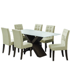 Mesa De Jantar Off White Dubai 6 Cadeiras Castanho/areia