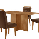 Mesa De Jantar Olímpia 120cm Mdf Canto Copo E Com 4 Cadeiras