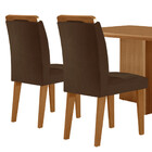 Mesa De Jantar Olímpia 120cm Mdf Canto Copo E Com 4 Cadeiras