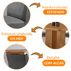 Mesa De Jantar Olímpia 90cm Mdf Canto Copo E Com 4 Cadeiras A