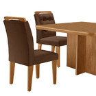 Mesa De Jantar Olímpia 90cm Mdf Canto Copo E Com 4 Cadeiras C