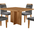 Mesa De Jantar Olímpia 90cm Mdf Canto Copo E Com 4 Cadeiras C