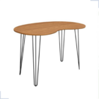 Mesa De Jantar Orgânica 120cm X 80cm Formato Grão Tampo Madei