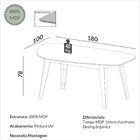 Mesa De Jantar Orgânica 6 Lugares 180cm 100% Mdf Freijó/off W