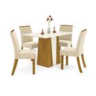 Mesa De Jantar Orus 120cm 4 Cadeiras Vita - Nature/off White