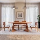 Mesa De Jantar Oval 6 Lugares 210x110cm Paineira Cabecasa Mad