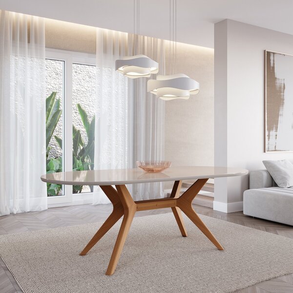 Mesa De Jantar Oval 8 Lugares 210x100cm Salgueiro Cabecasa Ma