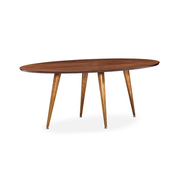 Mesa De Jantar Oval Com Tampo De Mdf Eron Amêndoa 190 Cm