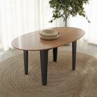 Mesa De Jantar Oval Extensível 4 Lugares 159cm Freijó/preto