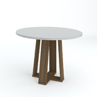 Mesa De Jantar Para 4 Lugares 1 00m Tampo De Madeira Vidro Im