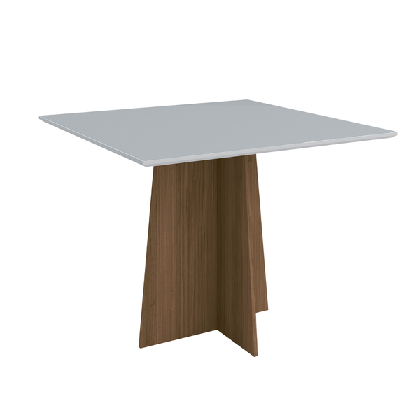 Mesa De Jantar Para 4 Lugares 1 00m Tampo De Madeira Vidro Im