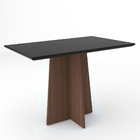 Mesa De Jantar Para 4 Lugares 1 20m Tampo De Madeira Com Vidr