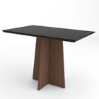 Mesa De Jantar Para 4 Lugares 1 20m Tampo De Madeira Com Vidr