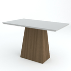 Mesa De Jantar Para 4 Lugares 1 20m Tampo De Madeira Com Vidr