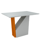 Mesa De Jantar Para 4 Lugares 1 20m Tampo De Madeira Com Vidr