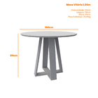 Mesa De Jantar Para 4 Lugares Tampo Redondo Com Vidro 1 00m V