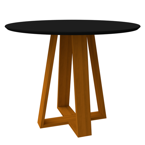 Mesa De Jantar Para 4 Lugares Tampo Redondo Com Vidro 1 00m V