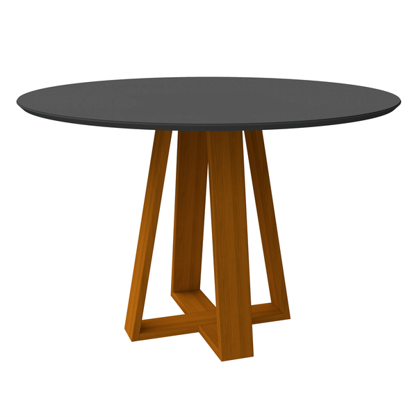 Mesa De Jantar Para 4 Lugares Tampo Redondo Com Vidro 1 20m V