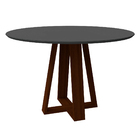 Mesa De Jantar Para 4 Lugares Tampo Redondo Com Vidro 1 20m V