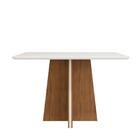 Mesa De Jantar Para 4 Lugares Tampo Retangular Chanfrado Curv