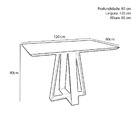 Mesa De Jantar Para 4 Lugares Tampo Retangular Com Vidro 1 20