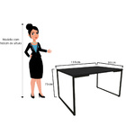 Mesa De Jantar Para 4 Lugares Veneza Industrial Preto - Amare