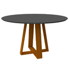 Mesa De Jantar Para 4 Ou 6 Lugares Tampo Redondo Com Vidro 1