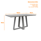 Mesa De Jantar Para 4 Ou 6 Lugares Tampo Retangular Com Vidro