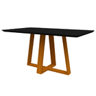 Mesa De Jantar Para 4 Ou 6 Lugares Tampo Retangular Com Vidro