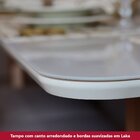 Mesa De Jantar Para 6 Lugares 1,8m Tampo Mdf E Vidro Canto Ar