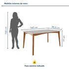 Mesa De Jantar Para 6 Lugares 160cmx90cm Monalisa Em Madeira