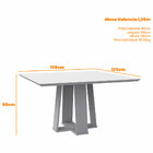 Mesa De Jantar Para 6 Lugares 1 35m Tampo Chanfrado Com Vidro