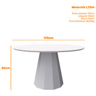 Mesa De Jantar Para 6 Lugares 1 35m Tampo Redondo Com Vidro I