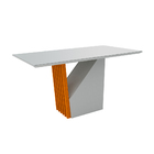 Mesa De Jantar Para 6 Lugares 1 60m Tampo De Madeira Com Vidr