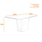 Mesa De Jantar Para 6 Lugares 1 60m Tampo De Madeira Com Vidr