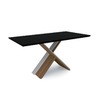 Mesa De Jantar Para 6 Lugares 1 60m Tampo De Madeira Vidro Im