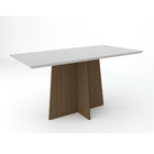 Mesa De Jantar Para 6 Lugares 1 60m Tampo De Vidro Imbuia Off