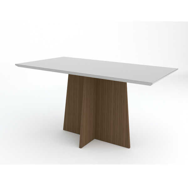 Mesa De Jantar Para 6 Lugares 1 60m Tampo De Vidro Imbuia Off