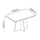 Mesa De Jantar Para 6 Lugares Talia Tampo Chanfrado Curvo Mad