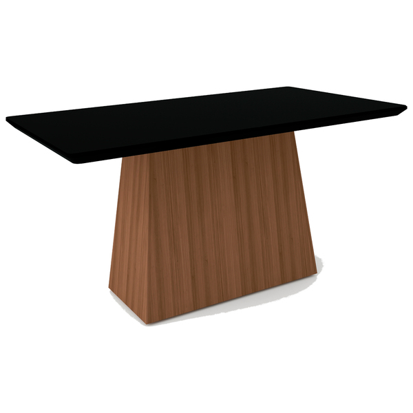 Mesa De Jantar Para 6 Lugares Tampo De Madeira Com Vidro Cola