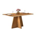 Mesa De Jantar Parma Tampo Chanfrado Curvo Madeira Dj Móveis