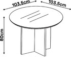 Mesa De Jantar Parma Tampo Chanfrado Redondo Mdf 2,5 Cm Vidro