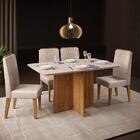 Mesa De Jantar Pequena Com 4 Cadeiras Carvalho Nobre Linho Sa