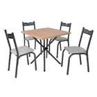 Mesa De Jantar Pequena Com 4 Cadeiras Preto Carvalho Manteiga