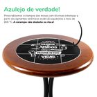 Mesa De Jantar Pequena Redonda Madeira Maciça E Azulejo