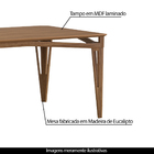 Mesa De Jantar Pés Madeira Tampo Mdf Demetra Champagne G60 -